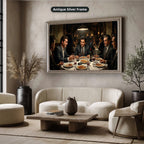 Gangster Mafia Canvas Wall Art, Vintage Restaurant Scene