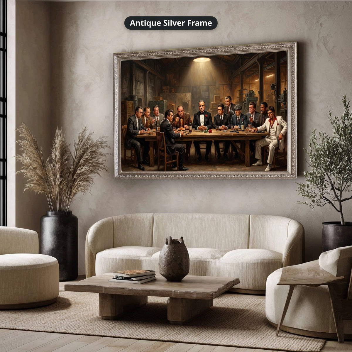 Gangster Canvas Wall Art, Mafia Art Print, Vintage Mafia Scene