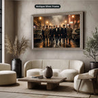 Gangster Mafia Canvas Wall Art, Vintage Movie Scene, Man Cave Decor