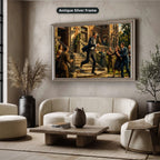 Gangster Canvas Wall Art, Mafia Scene, Vintage Gangster Art