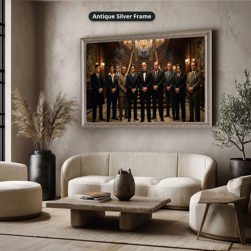 Gangster Mafia Canvas Wall Art, Vintage Mafia Print, Man Cave Decor – Horizontal No. 1