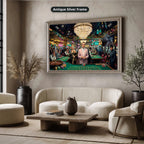 Gangster Casino Scene, Mafia Canvas Wall Art, Vintage Gambling Artwork