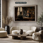 Gangster Mafia Canvas Wall Art, Godfather Scene, Vintage Office Decor