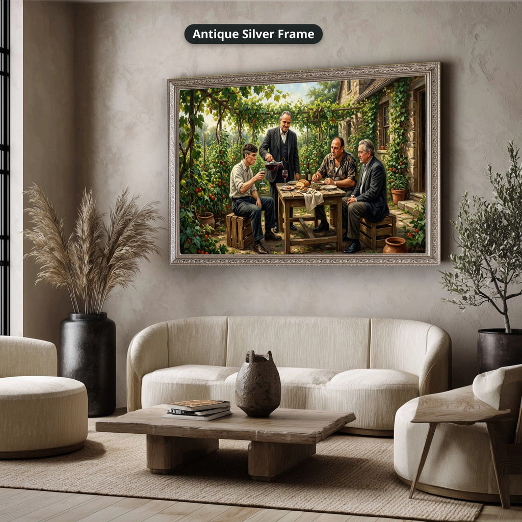 Gangster Mafia Canvas Wall Art, Vintage Mafia Scene, Man Cave Decor