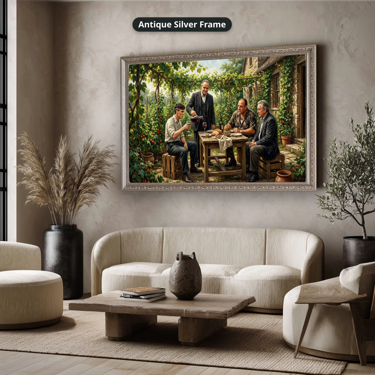 Gangster Mafia Canvas Wall Art, Vintage Mafia Scene, Man Cave Decor