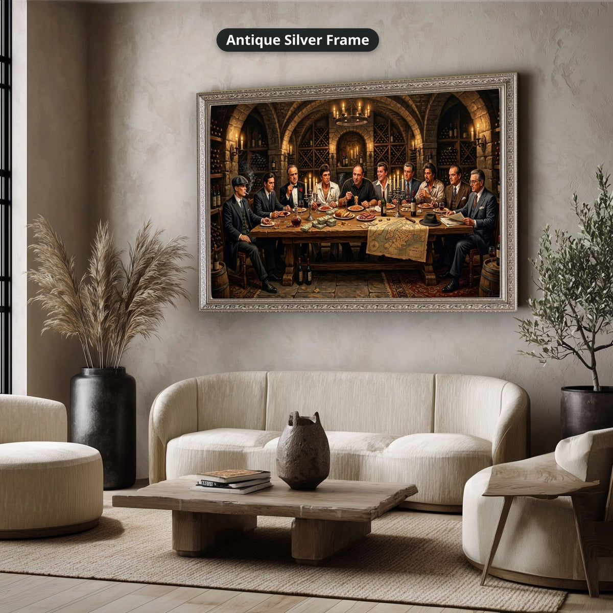 Gangster Mafia Canvas Wall Art, Horizontal Wall Decor