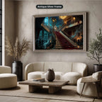 Gangster Canvas Wall Art, Mafia Wall Decor, Luxury Mansion Art