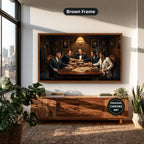 Gangster Mafia Canvas Wall Art, Mafia Meeting Print