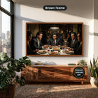Gangster Mafia Canvas Wall Art, Vintage Restaurant Scene