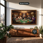 Gangster Canvas Wall Art, Mafia Poker Scene, Casino Wall Decor