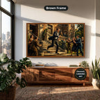 Gangster Canvas Wall Art, Mafia Scene, Vintage Gangster Art