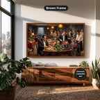 gangster dinner scene, mafia canvas wall art, man cave wall decor