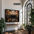 Gangster Mafia Canvas Wall Art, Vintage Movie Scene, Man Cave Decor
