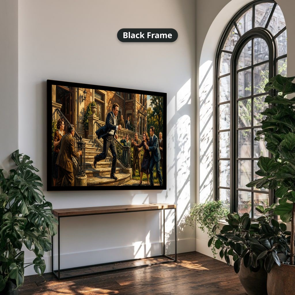 Gangster Canvas Wall Art, Mafia Scene, Vintage Gangster Art