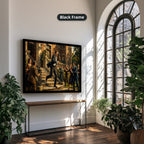 Gangster Canvas Wall Art, Mafia Scene, Vintage Gangster Art