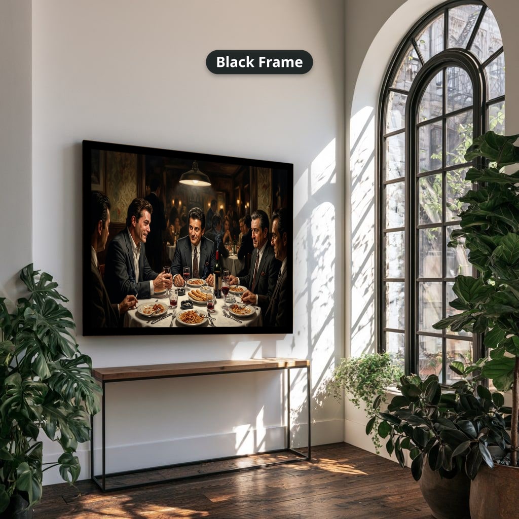 Gangster Mafia Canvas Wall Art, Vintage Restaurant Scene