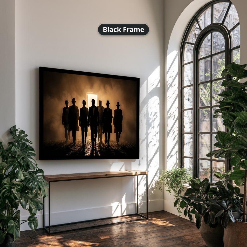 Gangster Mafia Canvas Wall Art, Vintage Mafia Print, Man Cave Decor – Horizontal No. 2