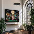 Gangster Casino Scene, Mafia Canvas Wall Art, Vintage Gambling Artwork