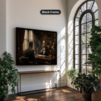 Gangster Mafia Canvas Wall Art, Godfather Scene, Vintage Office Decor