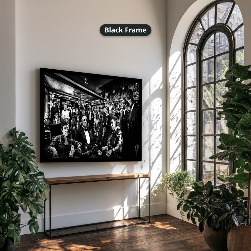Gangster Mafia Canvas Wall Art, Vintage Crime Scene Wall Decor