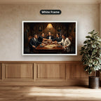 Gangster Mafia Canvas Wall Art, Mafia Meeting Print