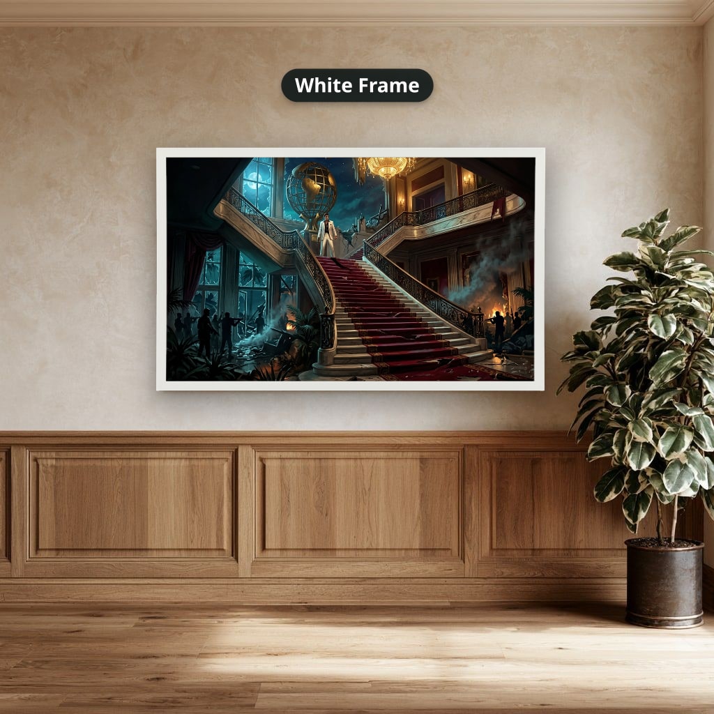 Gangster Canvas Wall Art, Mafia Wall Decor, Luxury Mansion Art