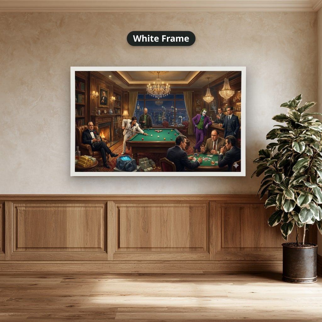 Gangster Canvas Wall Art, Mafia Scene Wall Art, Casino Night Decor