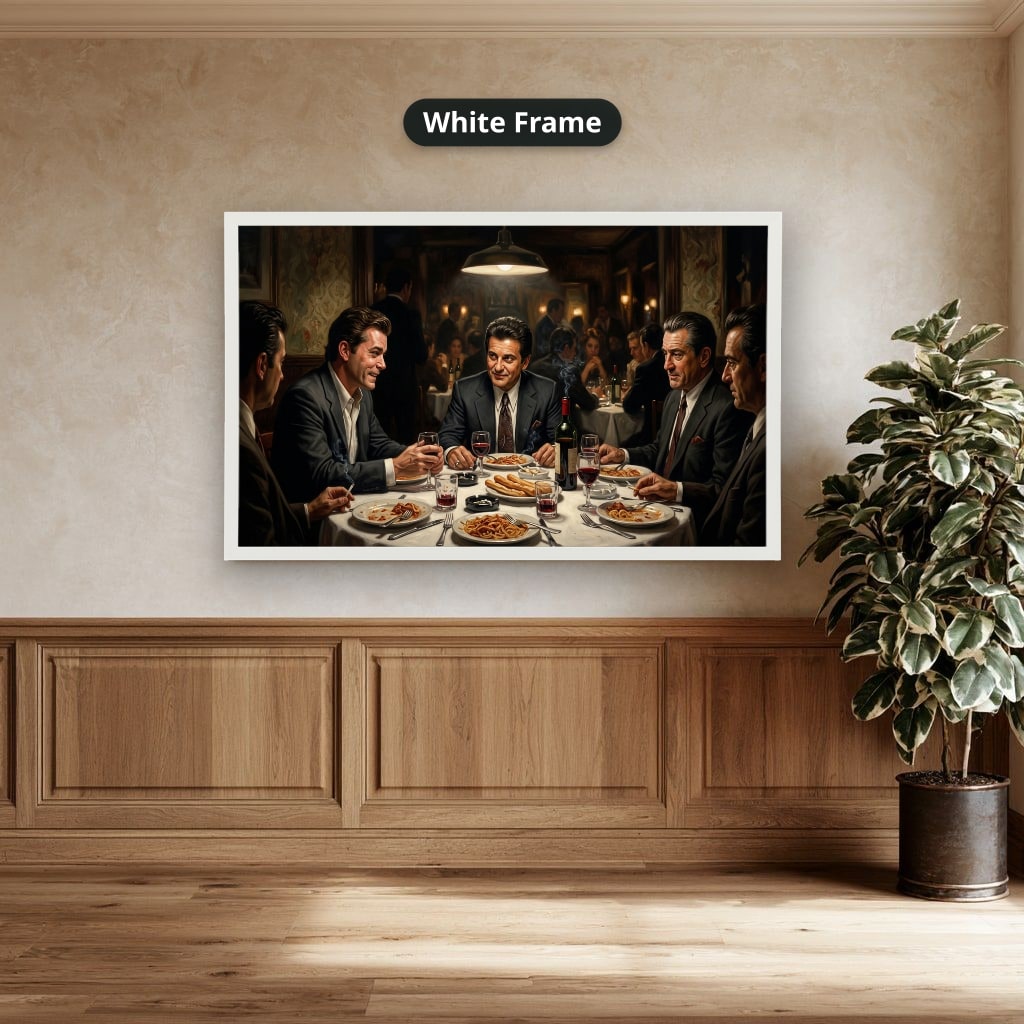 Gangster Mafia Canvas Wall Art, Vintage Restaurant Scene