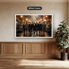 Gangster Mafia Canvas Wall Art, Vintage Movie Scene, Man Cave Decor