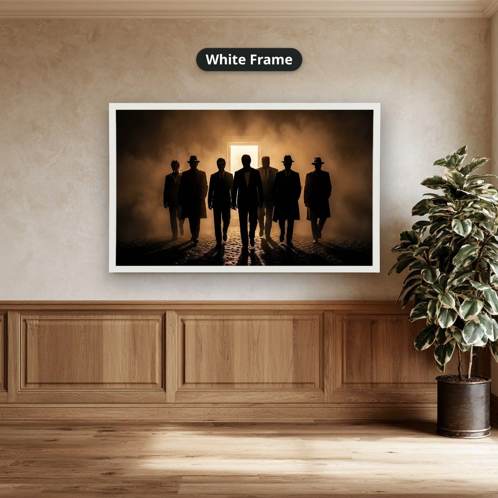 Gangster Mafia Canvas Wall Art, Vintage Mafia Print, Man Cave Decor – Horizontal No. 2