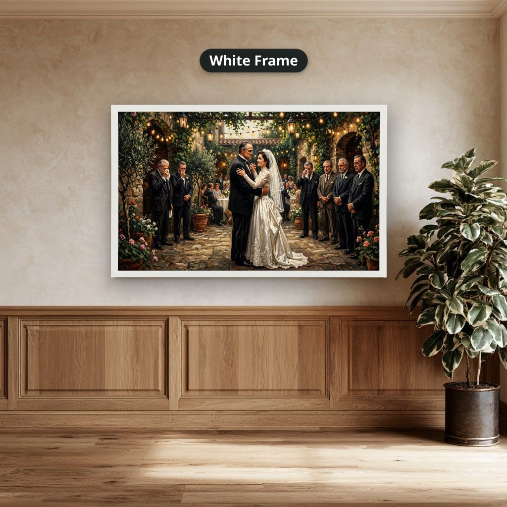 Gangster Wedding Scene, Mafia Canvas Wall Art, Horizontal Wall Decor