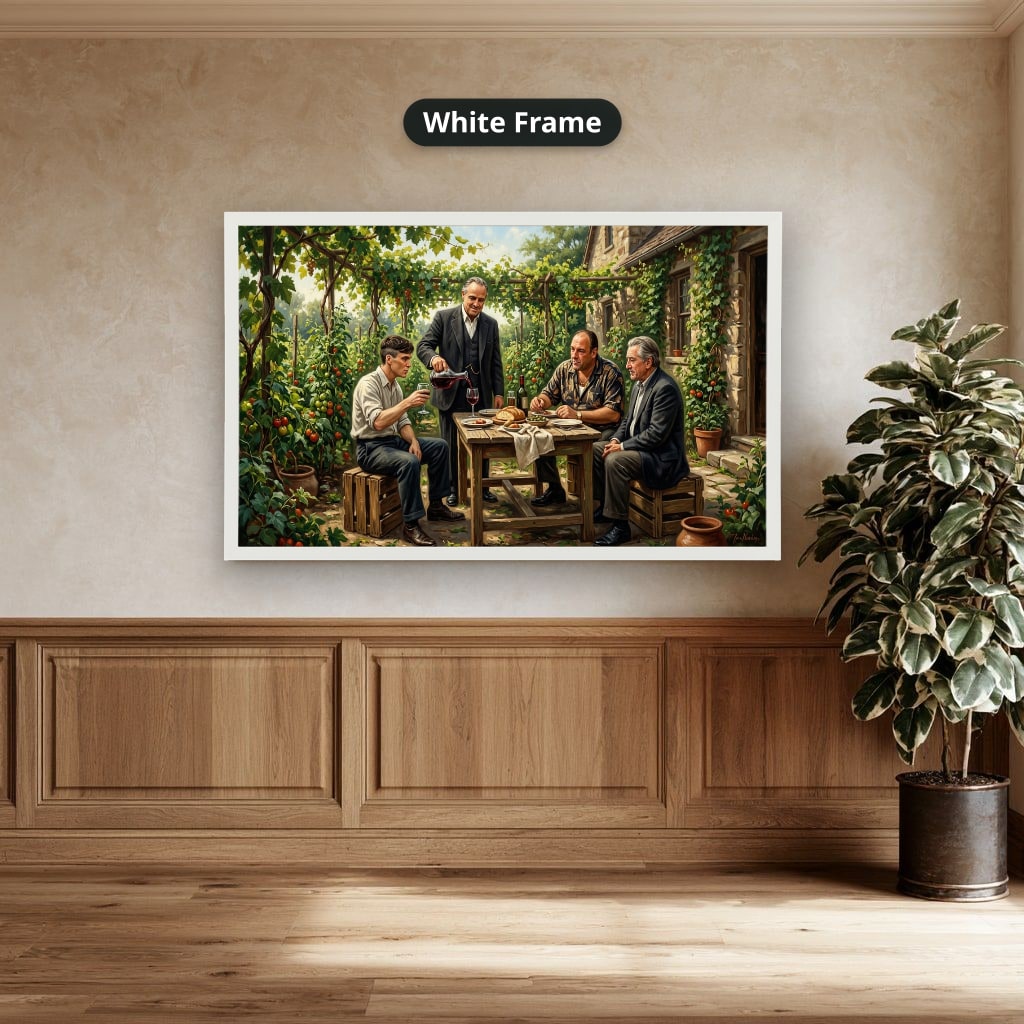 Gangster Mafia Canvas Wall Art, Vintage Mafia Scene, Man Cave Decor