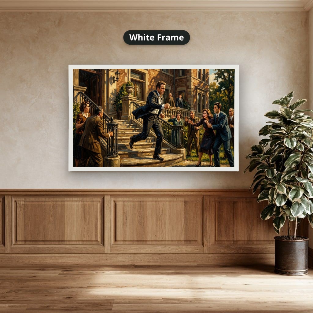 Gangster Canvas Wall Art, Mafia Scene, Vintage Gangster Art