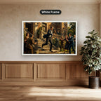 Gangster Canvas Wall Art, Mafia Scene, Vintage Gangster Art
