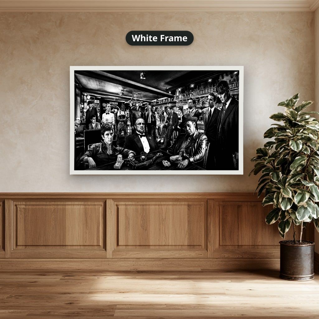 Gangster Mafia Canvas Wall Art, Vintage Crime Scene Wall Decor