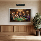 Gangster Canvas Wall Art, Mafia Poker Scene, Casino Wall Decor