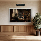 Gangster Mafia Canvas Wall Art, Godfather Scene, Vintage Office Decor