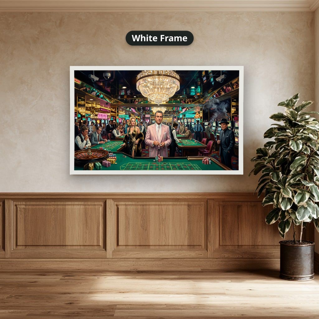 Gangster Casino Scene, Mafia Canvas Wall Art, Vintage Gambling Artwork