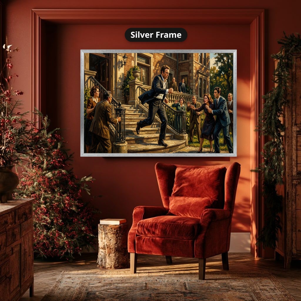 Gangster Canvas Wall Art, Mafia Scene, Vintage Gangster Art