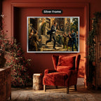 Gangster Canvas Wall Art, Mafia Scene, Vintage Gangster Art
