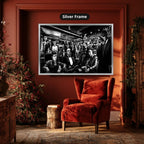 Gangster Mafia Canvas Wall Art, Vintage Crime Scene Wall Decor