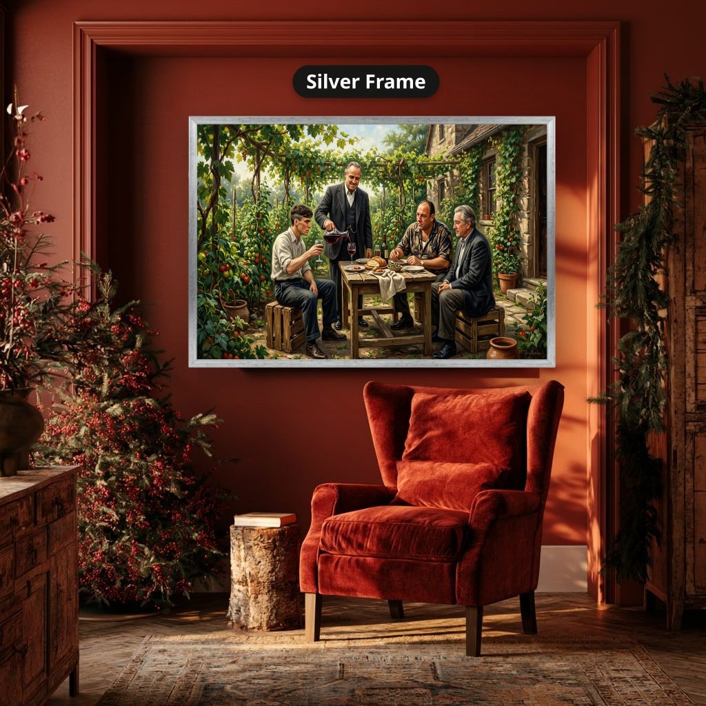 Gangster Mafia Canvas Wall Art, Vintage Mafia Scene, Man Cave Decor