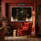 Gangster In Leather Armchair Canvas Wall Art, Oversized Horizontal