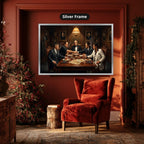 Gangster Mafia Canvas Wall Art, Mafia Meeting Print