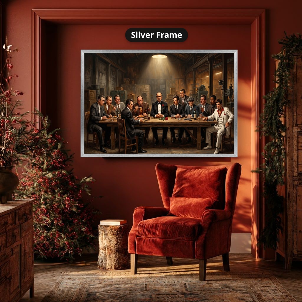 Gangster Canvas Wall Art, Mafia Art Print, Vintage Mafia Scene