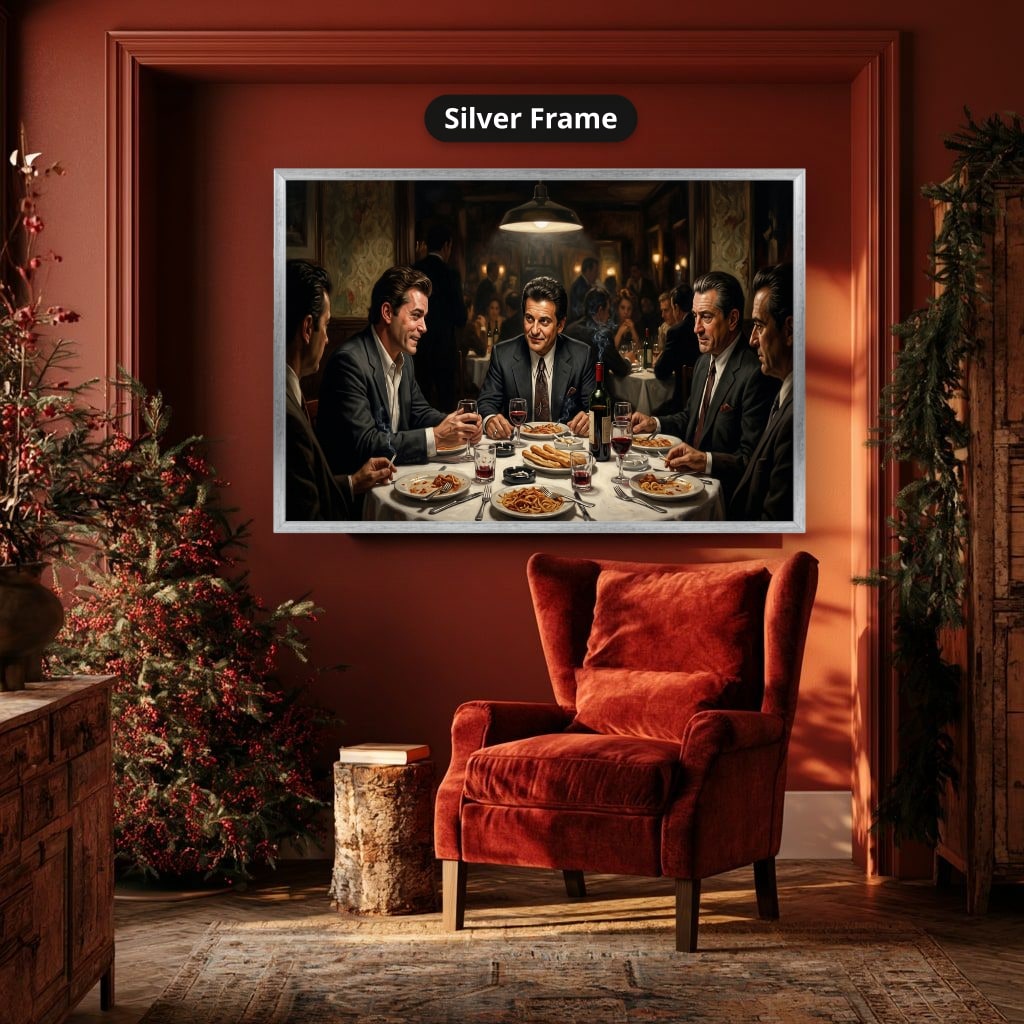 Gangster Mafia Canvas Wall Art, Vintage Restaurant Scene