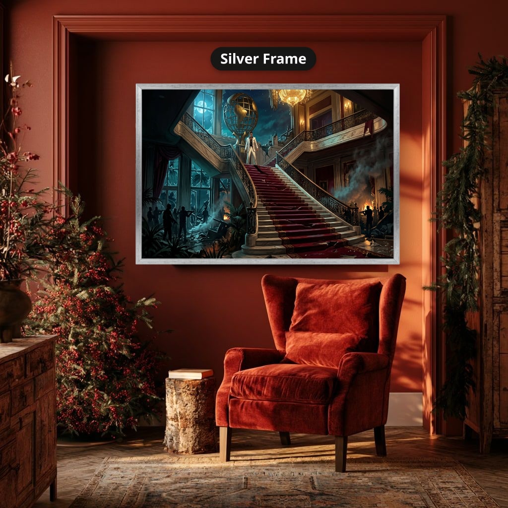 Gangster Canvas Wall Art, Mafia Wall Decor, Luxury Mansion Art