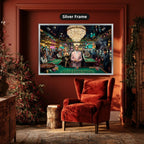 Gangster Casino Scene, Mafia Canvas Wall Art, Vintage Gambling Artwork