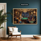 Gangster Canvas Wall Art, Mafia Scene Wall Art, Casino Night Decor