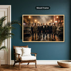 Gangster Mafia Canvas Wall Art, Vintage Movie Scene, Man Cave Decor